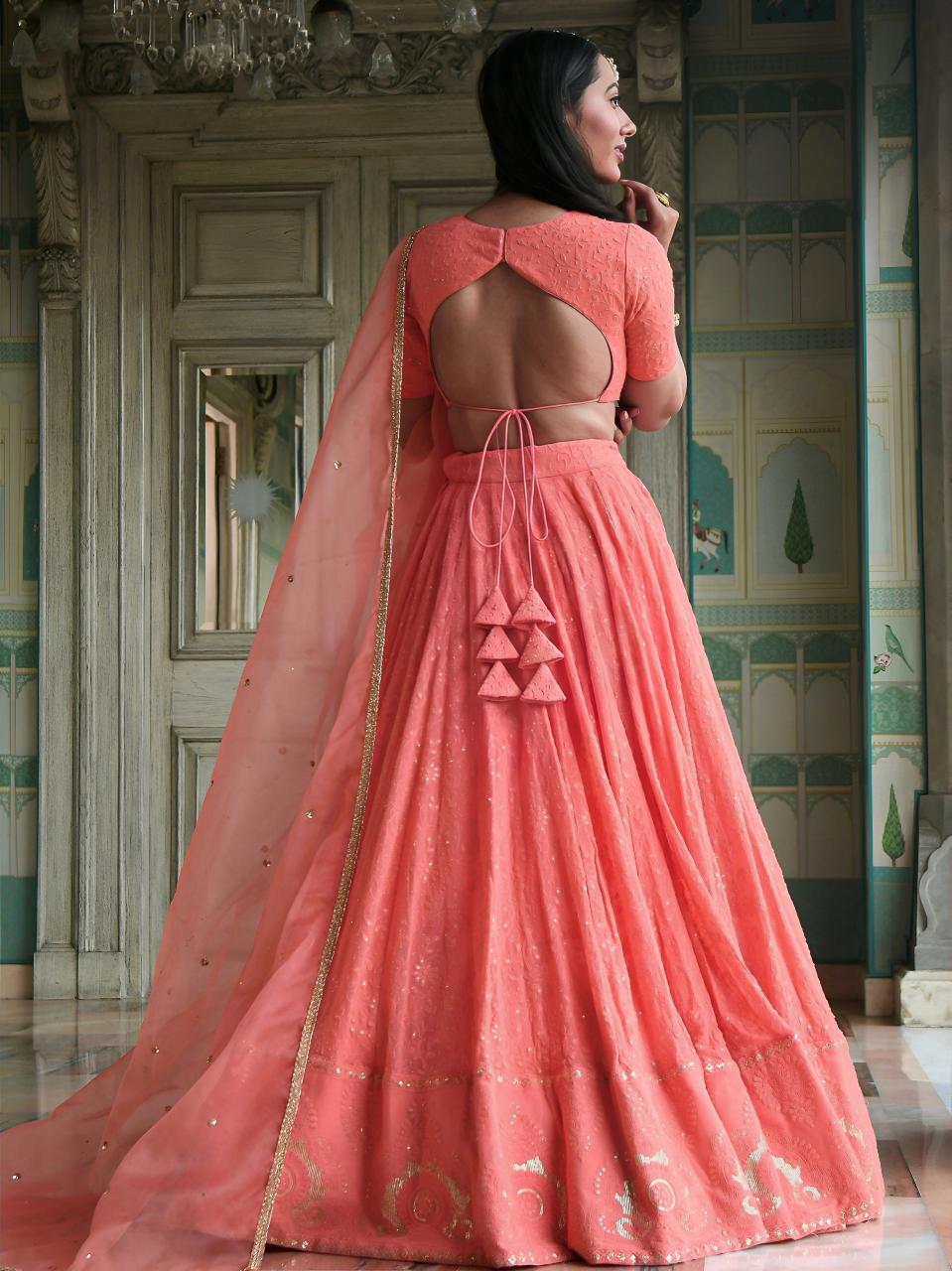 Sabella 7083 Peach catalog lehenga choli wholesalers surat surat gujarat