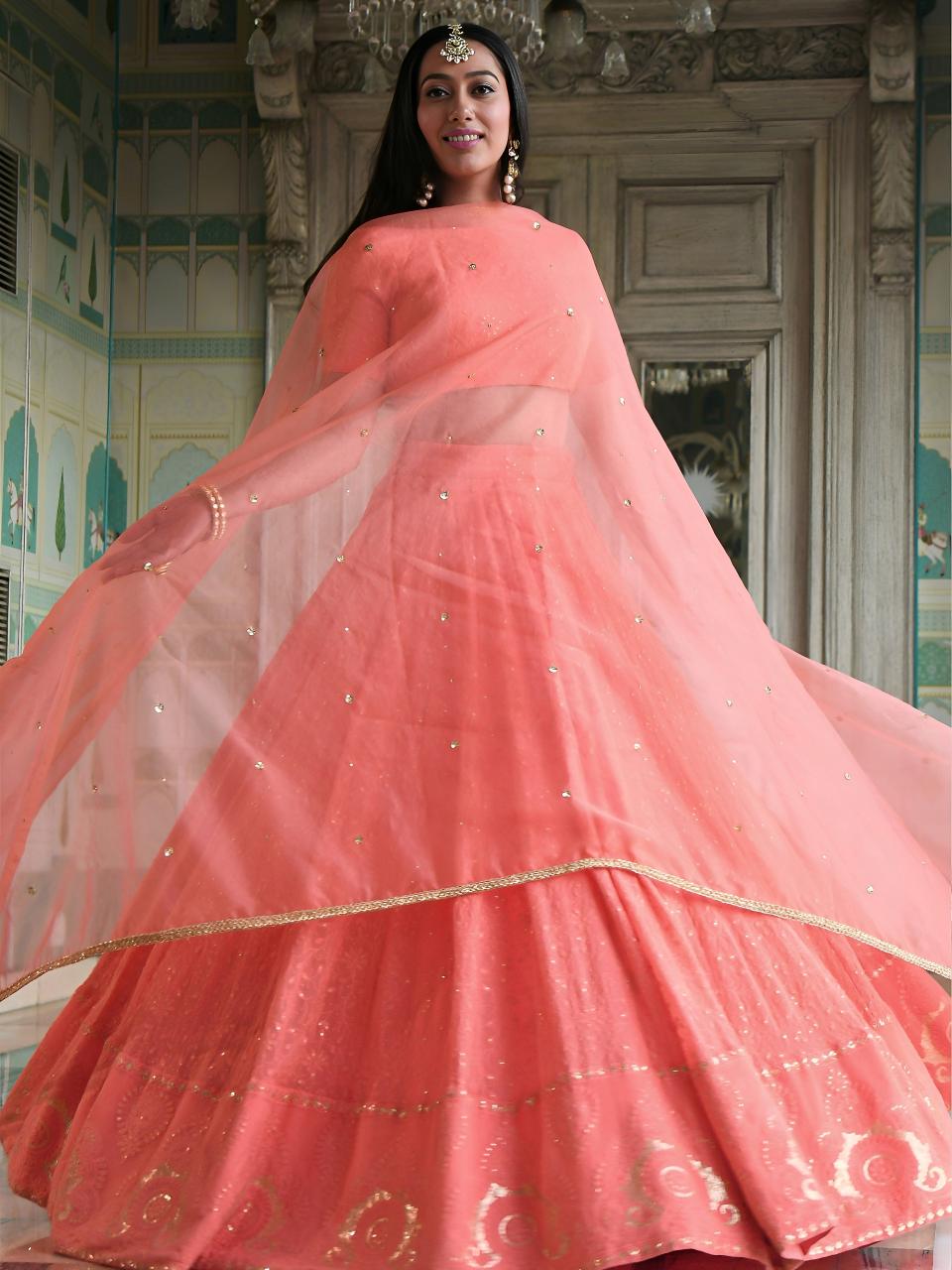 Sabella 7083 Peach catalog lehenga choli wholesalers surat surat gujarat