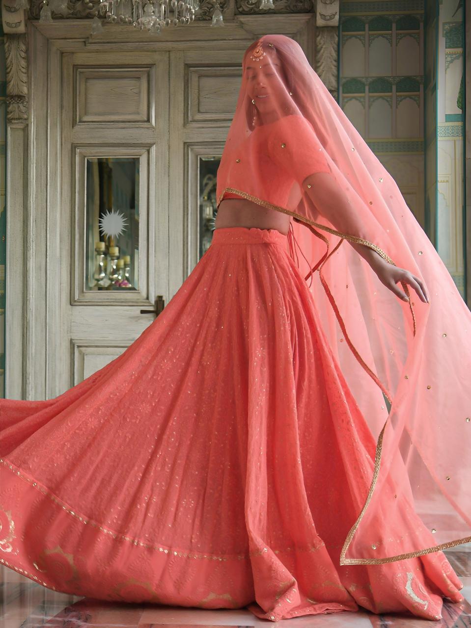 Sabella 7083 Peach catalog lehenga choli wholesalers surat surat gujarat
