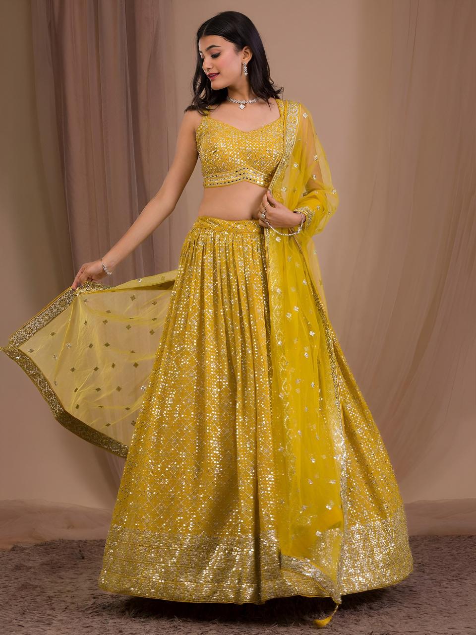 Sabella 7088 Yellow catalog surat wholesale lehenga online