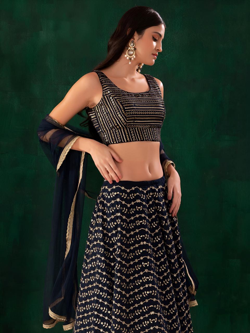 Sabella 7093 Blue catalog surat wholesale lehenga