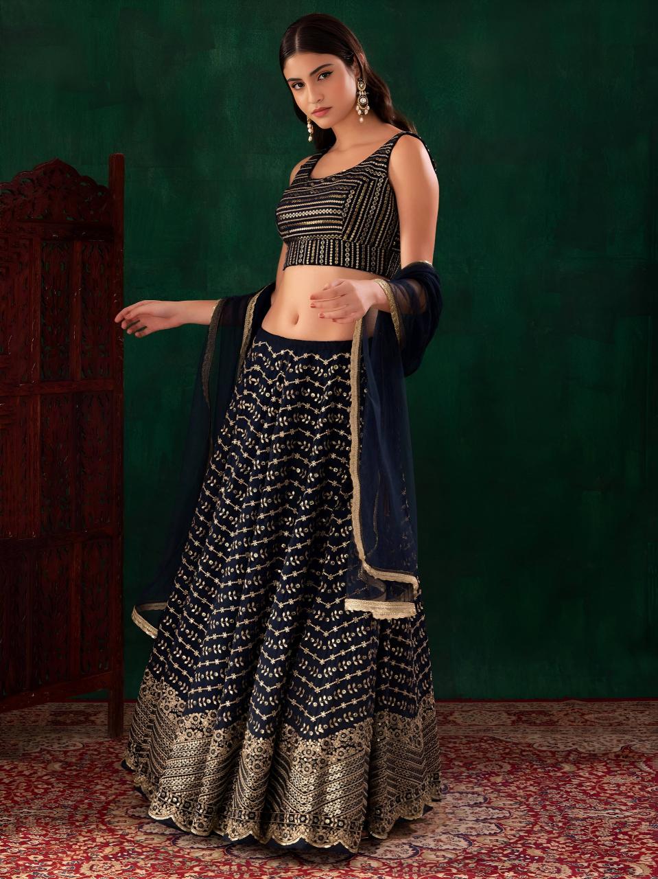 Sabella 7093 Blue catalog surat wholesale lehenga
