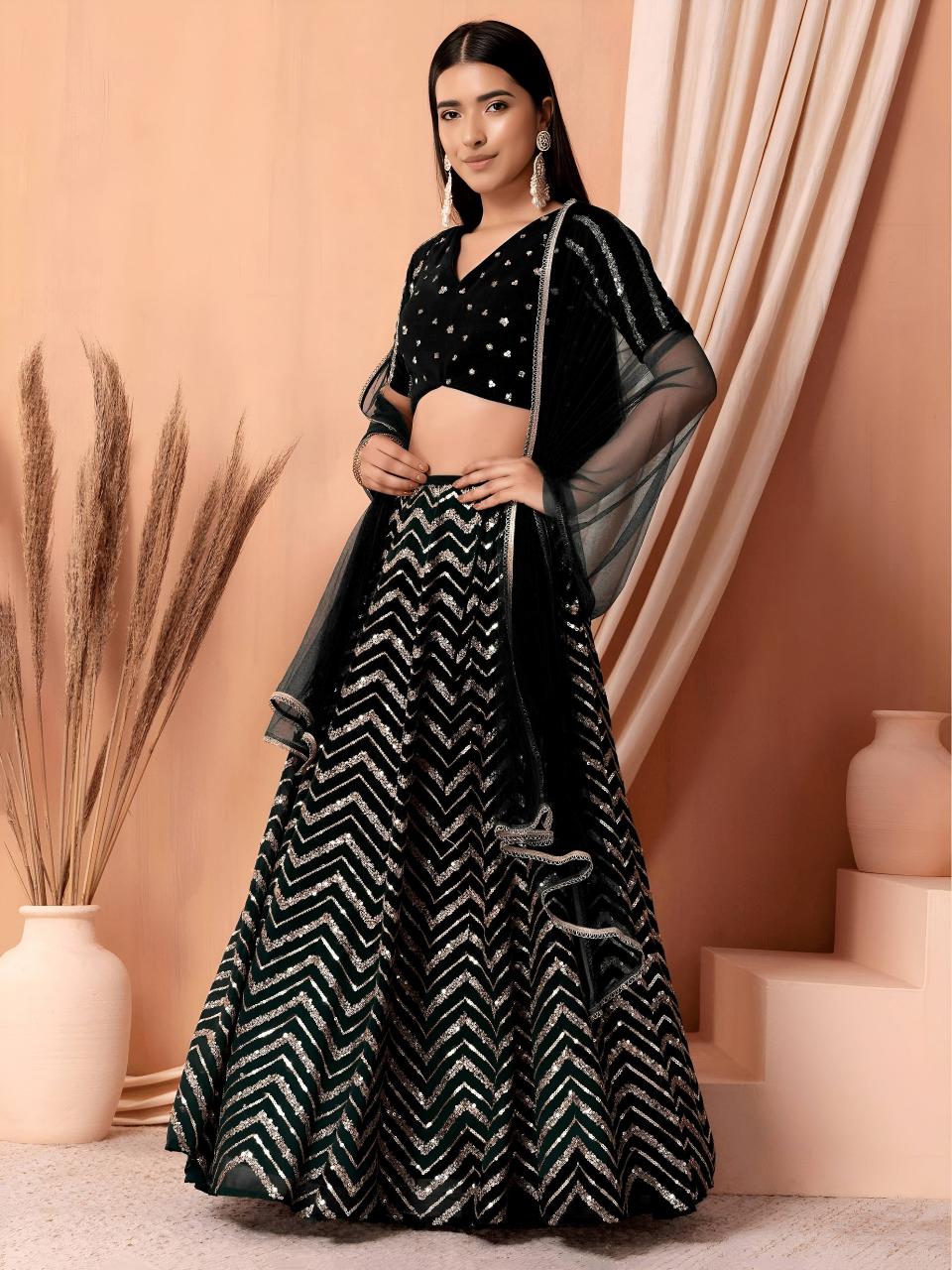 Sabella 7094 Black catalog wholesale lehenga in delhi