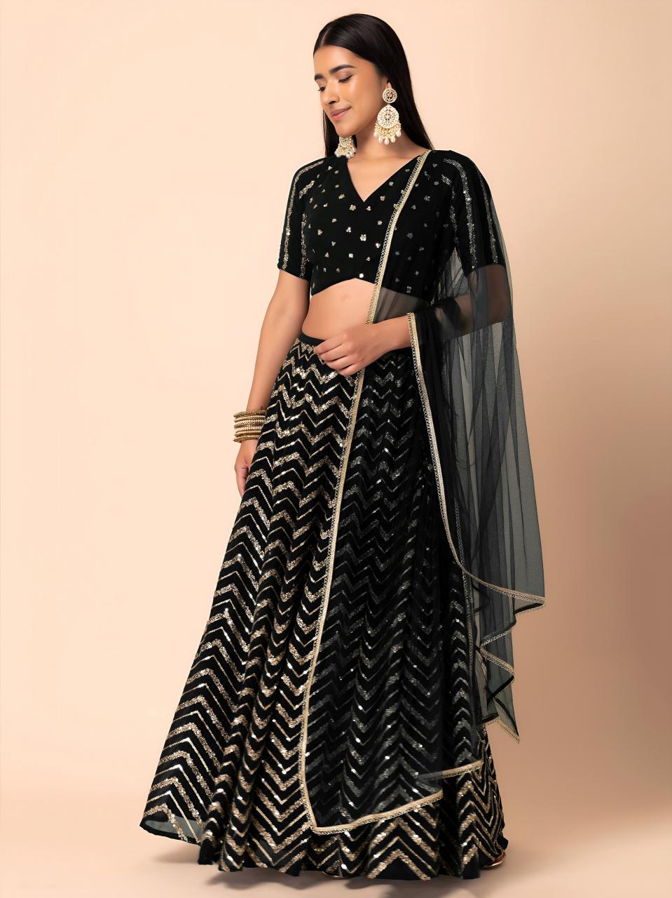 Sabella 7094 Black catalog wholesale lehenga in delhi