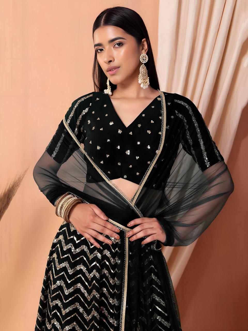 Sabella 7094 Black catalog wholesale lehenga in delhi