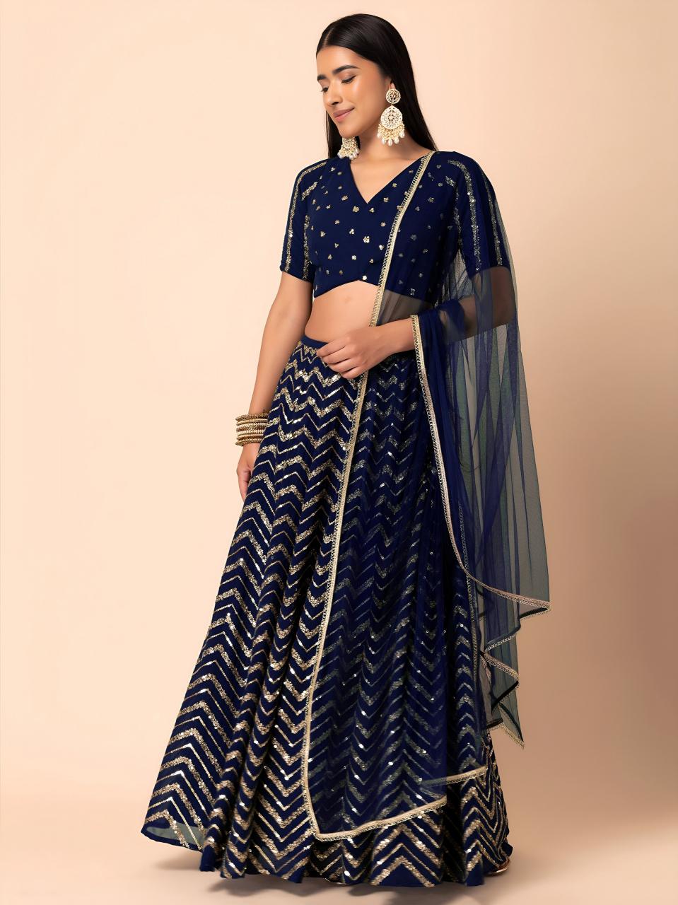 Sabella 7094 Blue catalog wholesale lehenga india