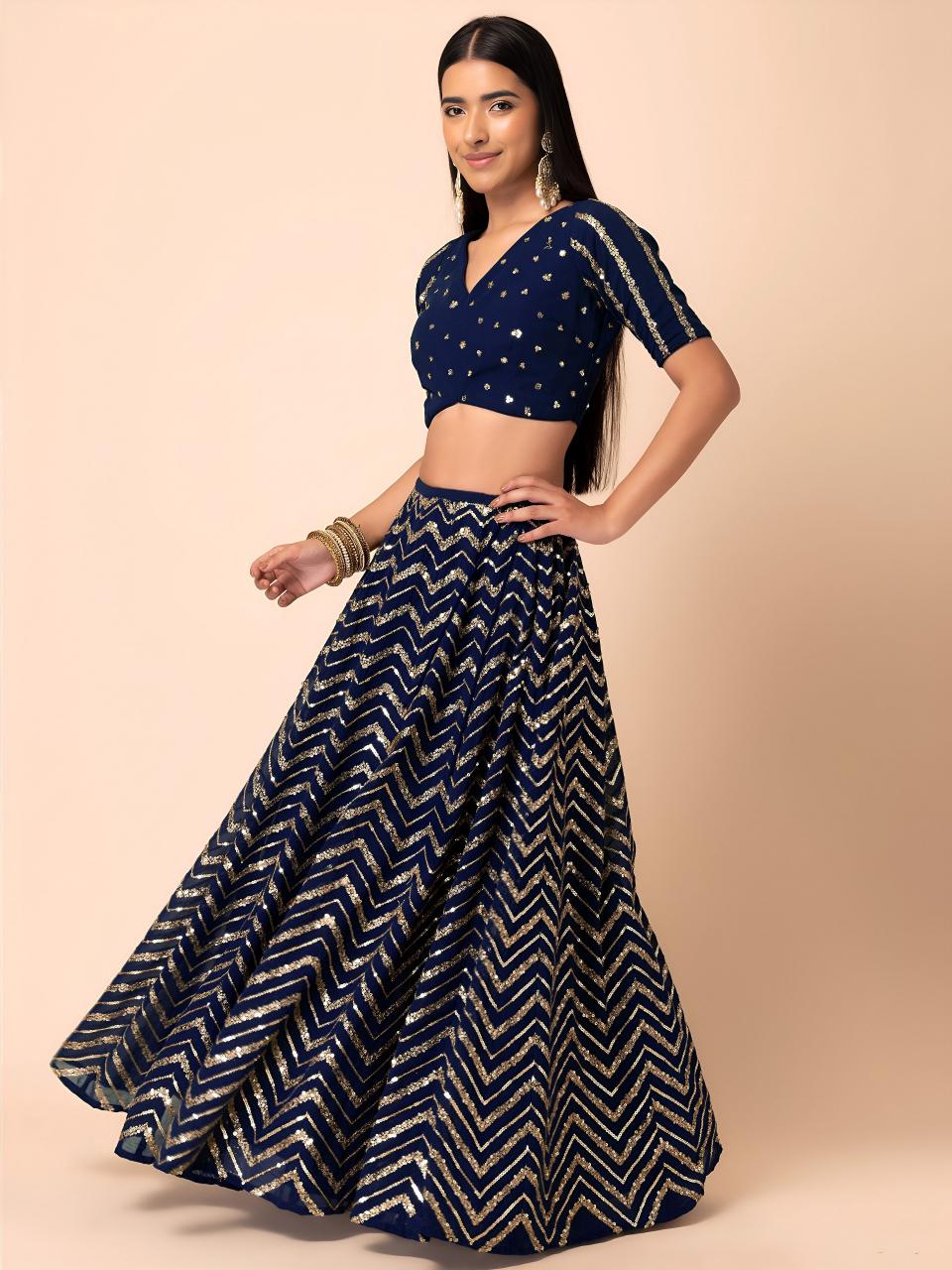 Sabella 7094 Blue catalog wholesale lehenga india