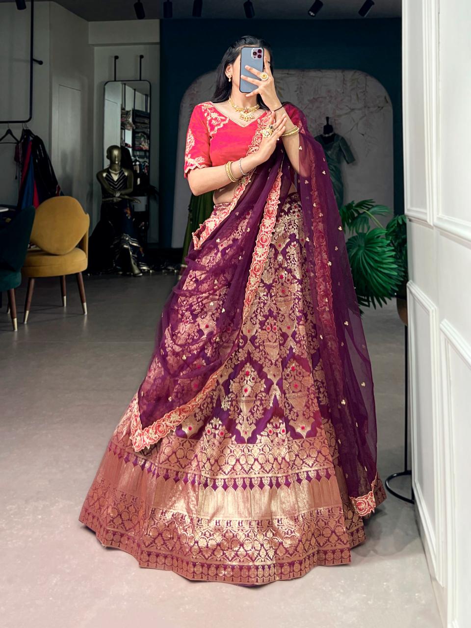 Sabella Jacquard Silk vol 1 catalog lehenga wholesale market