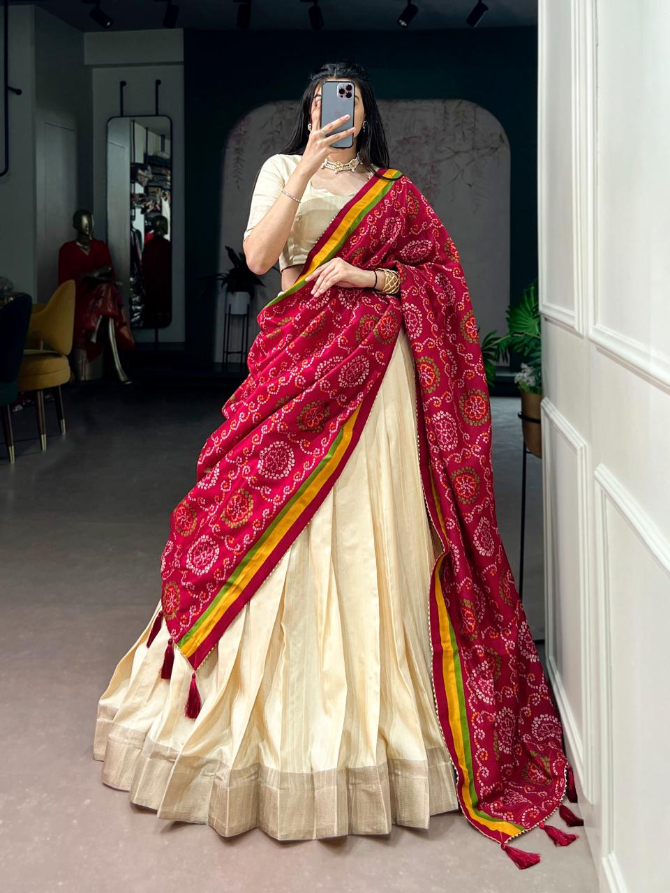 Sabella Poly Kotha Tasar catalog lehenga wholesale market in varanasi