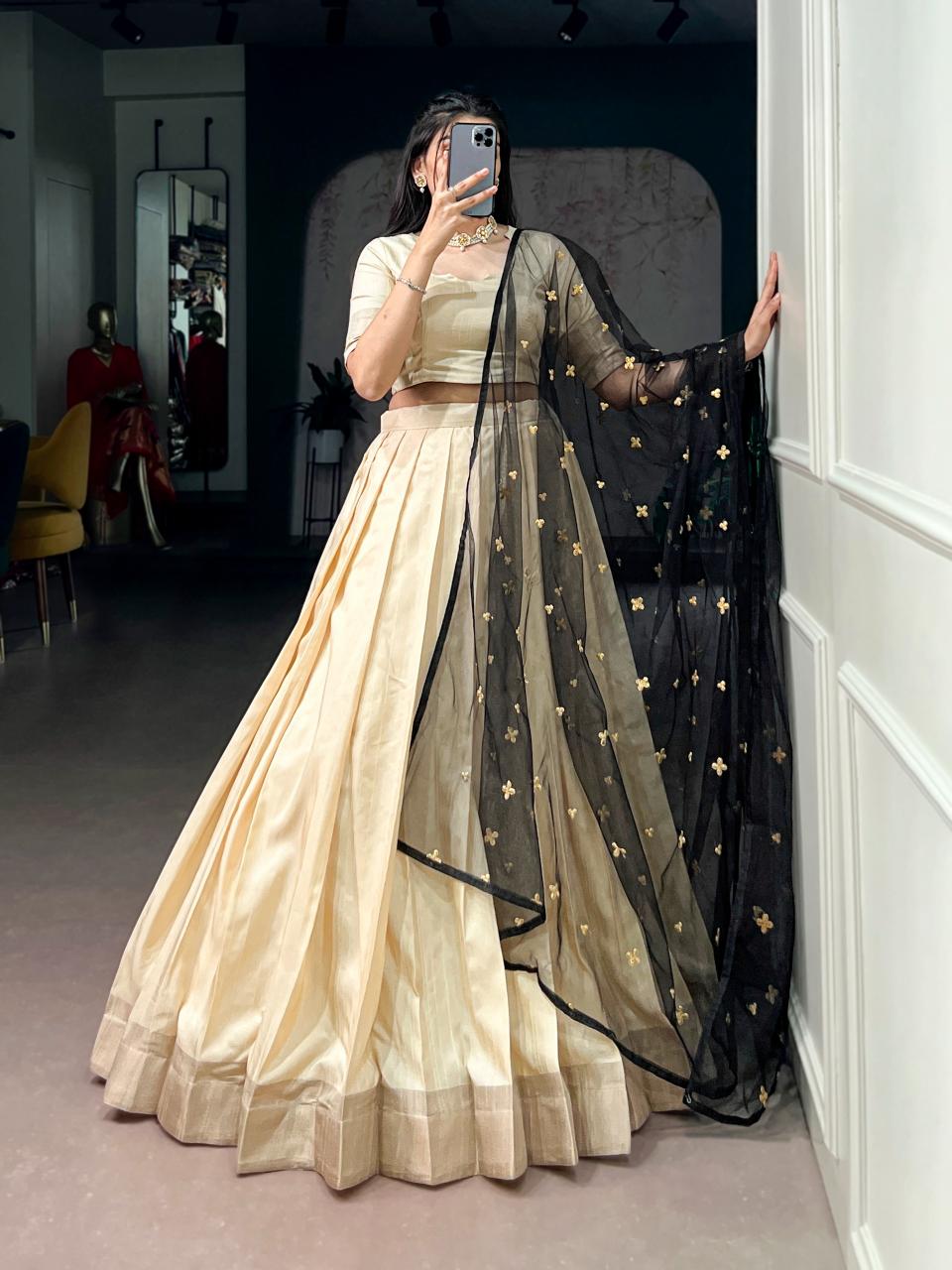 Sabella Poly Kotha Tasar catalog lehenga wholesale market in varanasi