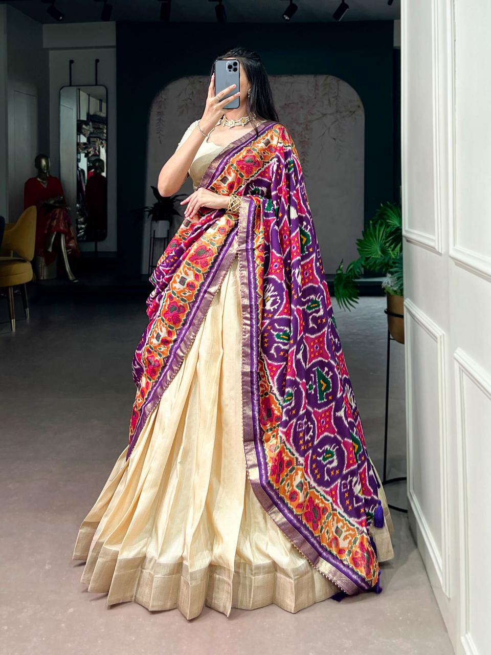 Sabella Poly Kotha Tasar catalog lehenga wholesale market in varanasi