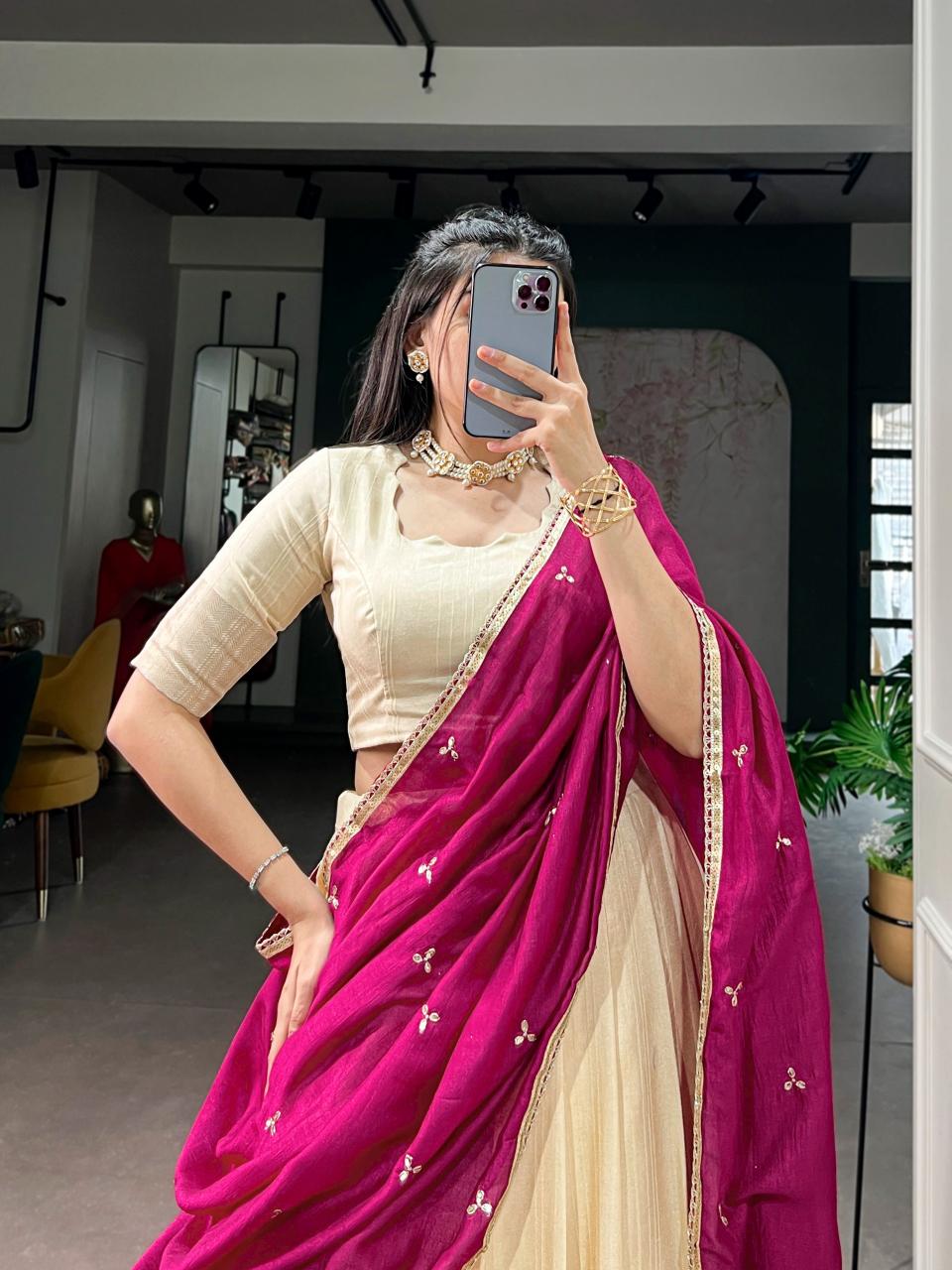 Sabella Poly Kotha Tasar catalog lehenga wholesale market in varanasi