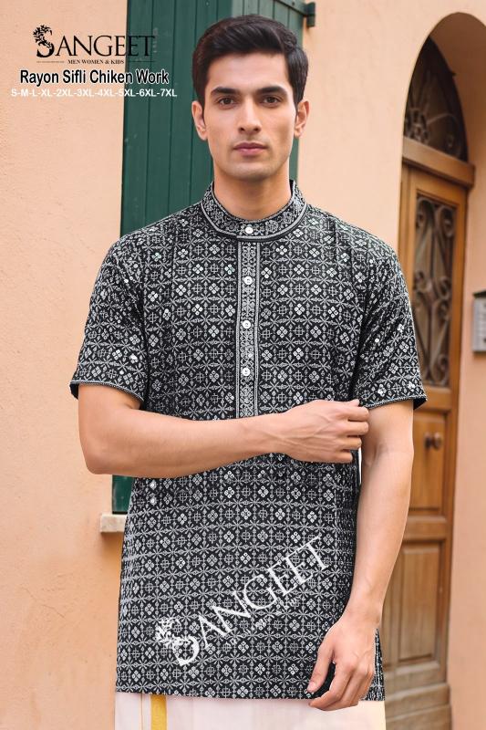 Sangeet Rayon Sifli Chicken work catalog Ethnic mens wear
