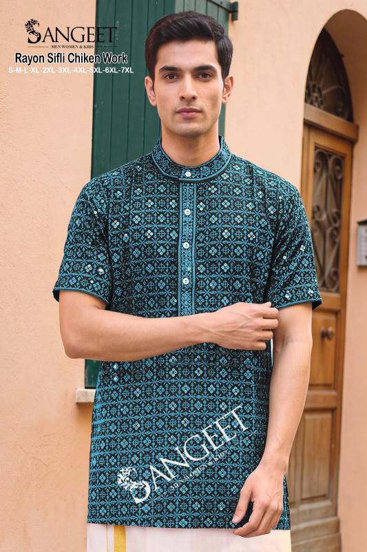 Sangeet Rayon Sifli Chicken work catalog Ethnic mens wear