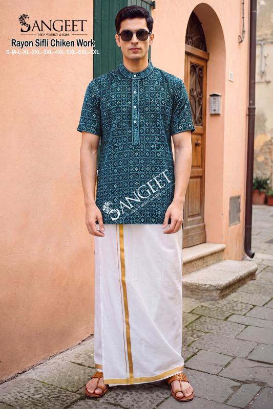 Sangeet Rayon Sifli Chicken work catalog Ethnic mens wear