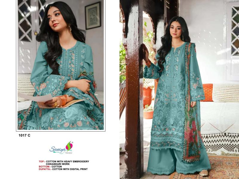Saniya 1017 catalog pakistani replica suits wholesale surat