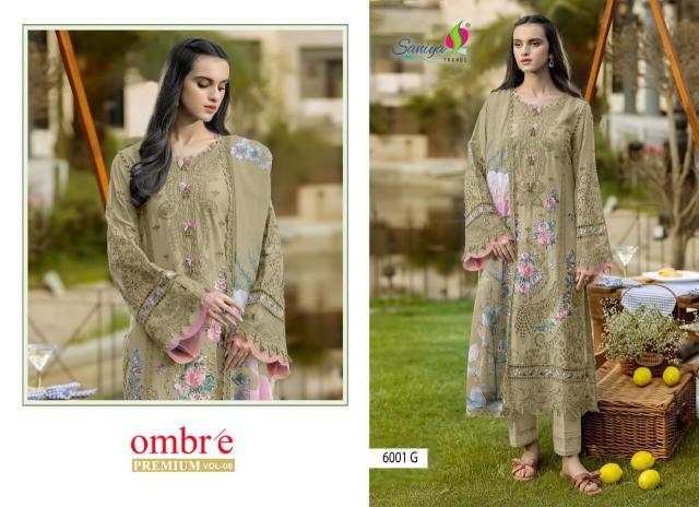 Saniya Ombre Premium vol 8 D 6001 catalog pakistani ladies suits wholesale