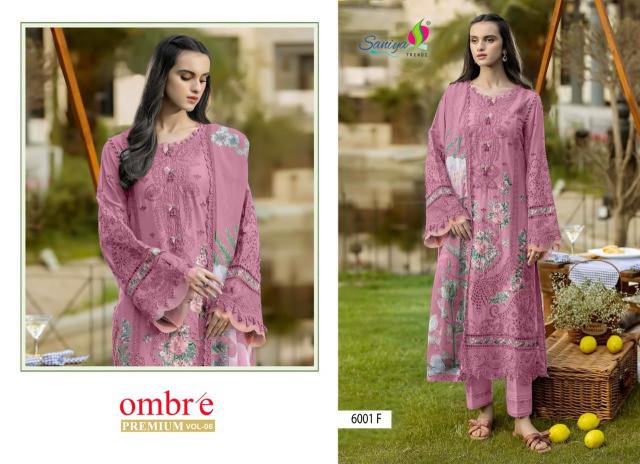 Saniya Ombre Premium vol 8 D 6001 catalog pakistani ladies suits wholesale