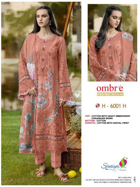 Saniya Ombre Premium vol 8 D 6001 catalog pakistani ladies suits wholesale