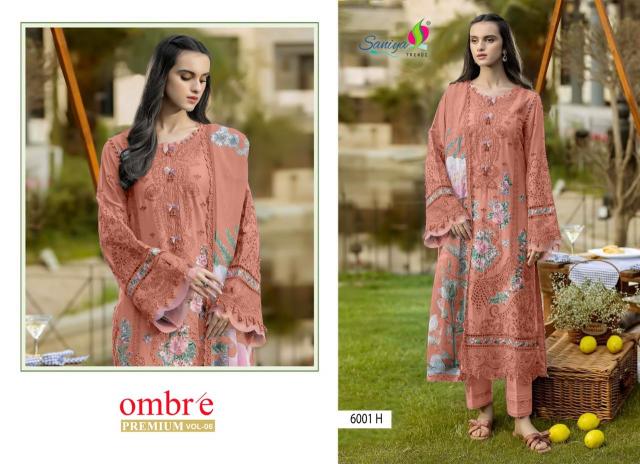 Saniya Ombre Premium vol 8 D 6001 catalog pakistani ladies suits wholesale