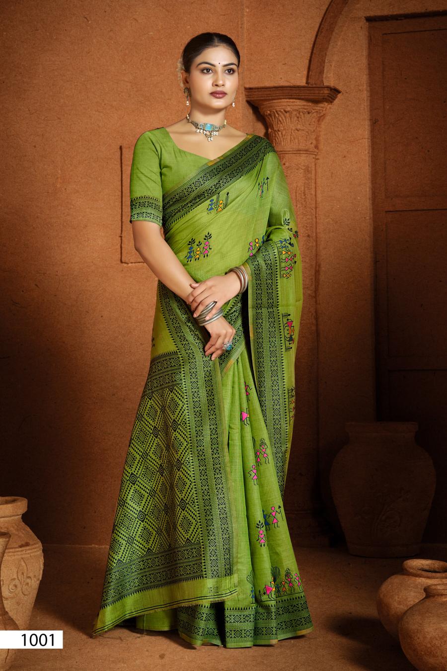 Saroj Mandakini linen vol.1 Linen cotton saree in surat with price wholesale