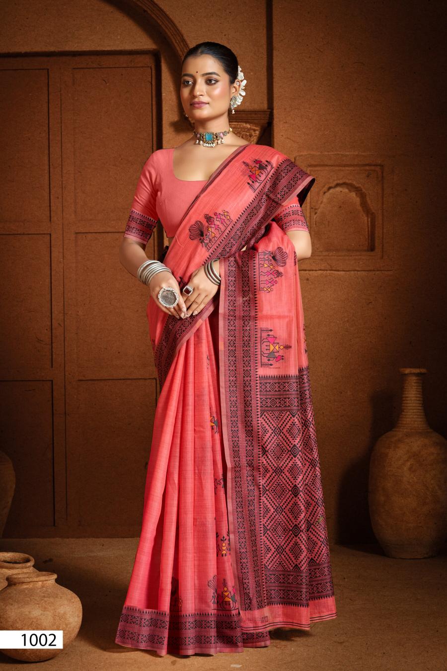 Saroj Mandakini linen vol.1 Linen cotton saree in surat with price wholesale
