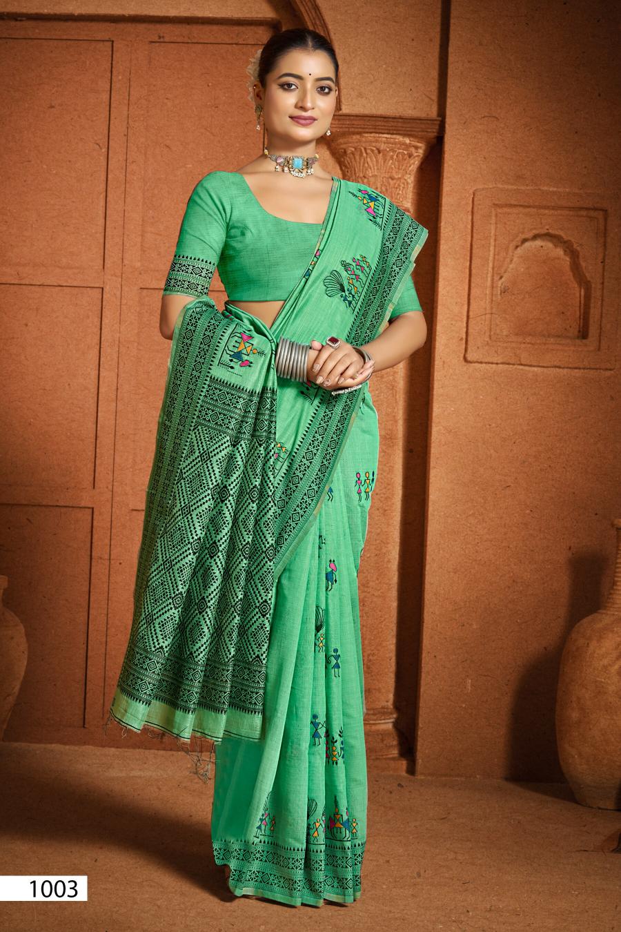 Saroj Mandakini linen vol.1 Linen cotton saree in surat with price wholesale