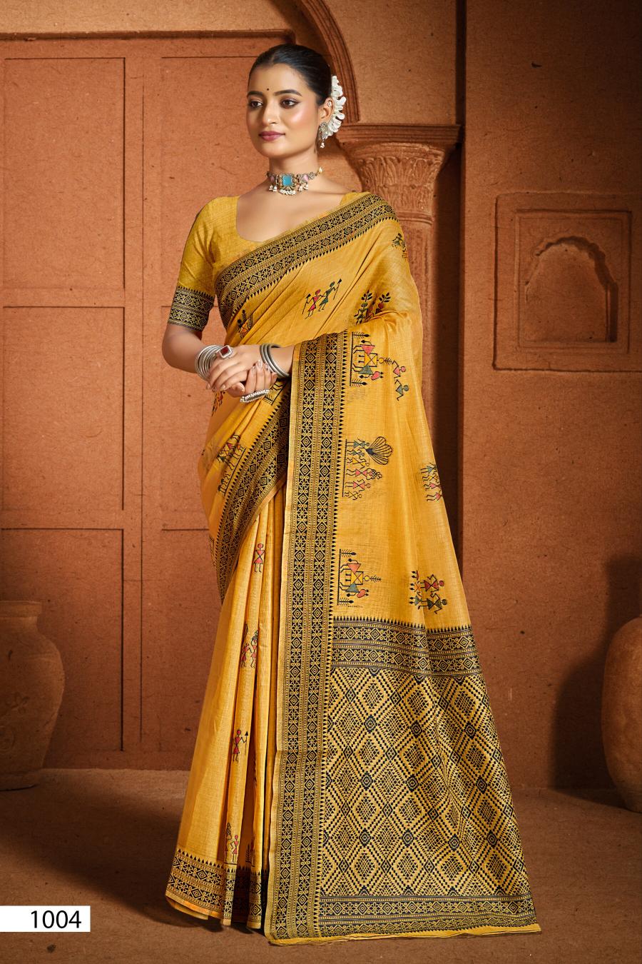 Saroj Mandakini linen vol.1 Linen cotton saree in surat with price wholesale