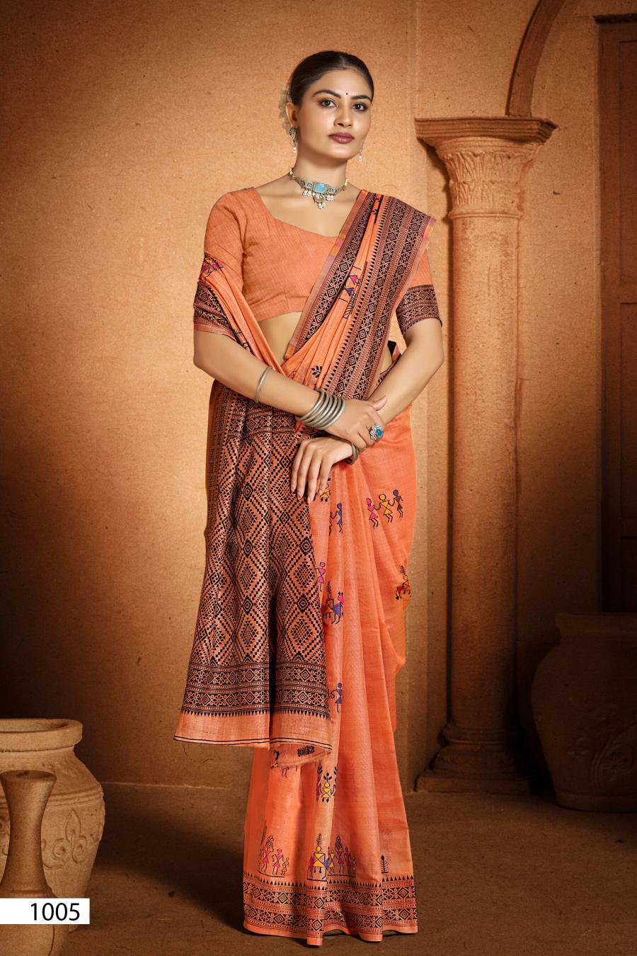 Saroj Mandakini linen vol.1 Linen cotton saree in surat with price wholesale