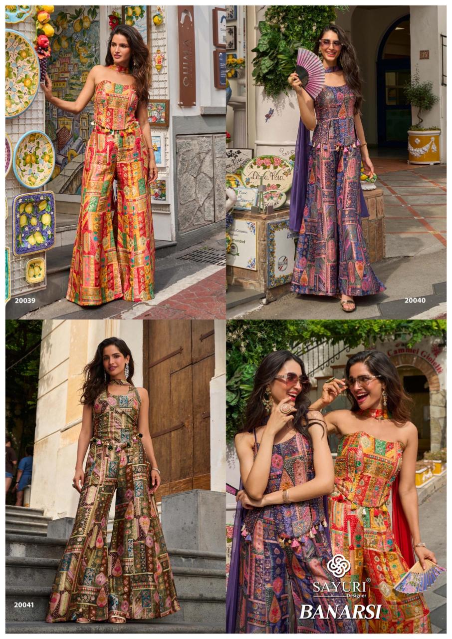 Sayuri Banarsi catalog latest indo western dress