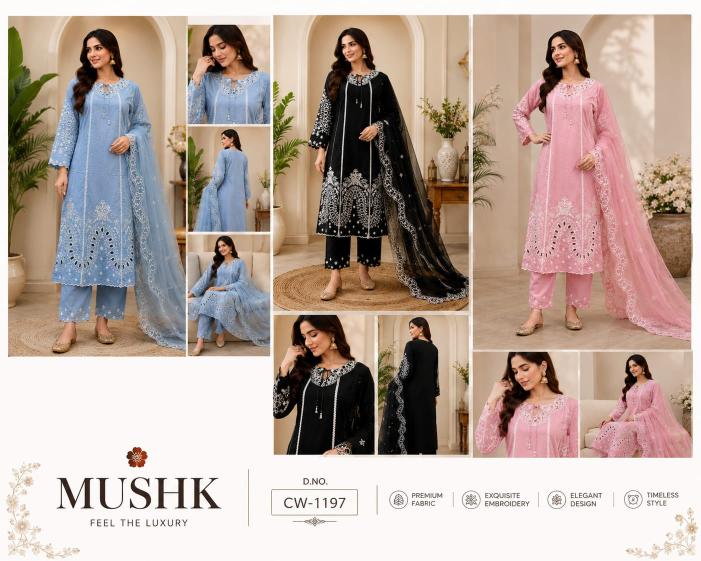 Shrddha Mushk CW 1197 Catalog surat Pakistani copy suits shop in vadodara