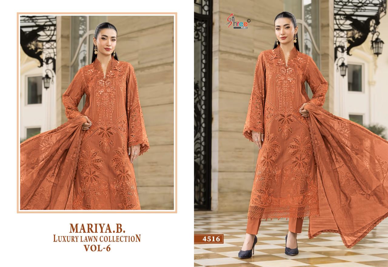 Shree Fabs Mariya B Luxury Lawn Collection Vol 6 catalog Cotton Dupatta pakistani designer suits wholesale in india