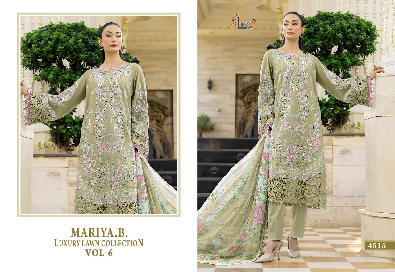 Shree Fabs Mariya B Luxury Lawn Collection Vol 6 catalog Cotton Dupatta pakistani designer suits wholesale in india