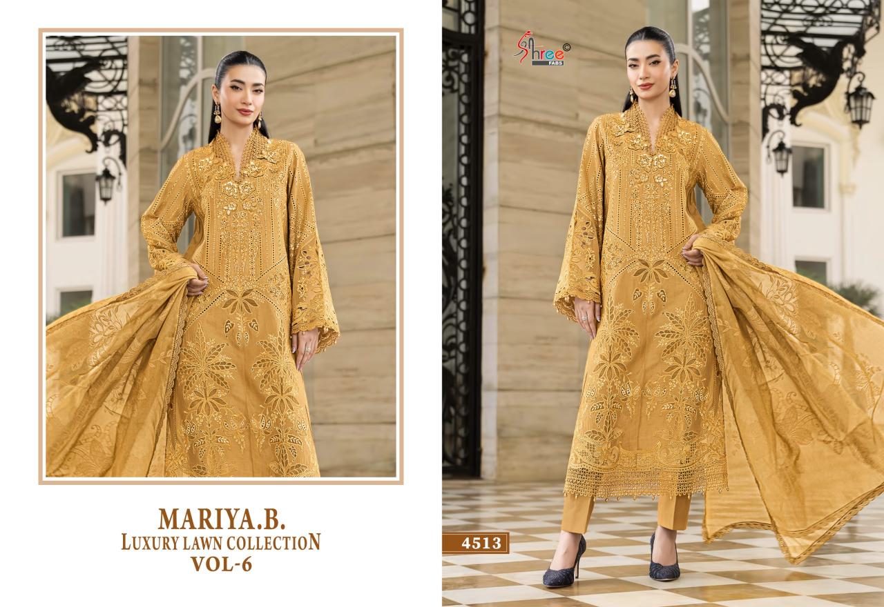 Shree Fabs Mariya B Luxury Lawn Collection Vol 6 catalog Cotton Dupatta pakistani designer suits wholesale in india
