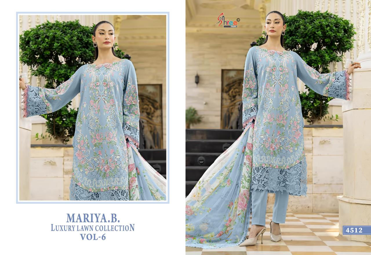 Shree Fabs Mariya B Luxury Lawn Collection Vol 6 catalog Cotton Dupatta pakistani designer suits wholesale in india