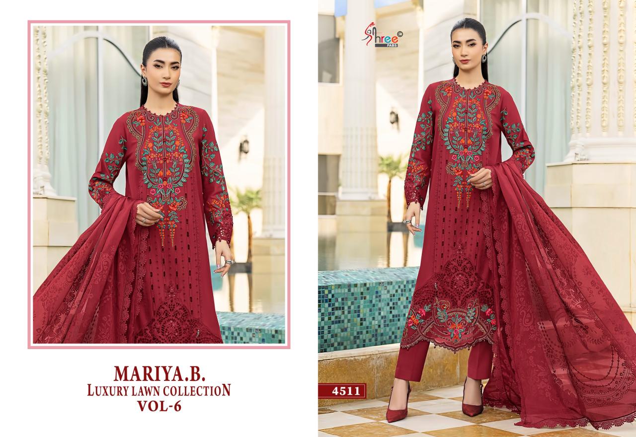 Shree Fabs Mariya B Luxury Lawn Collection Vol 6 catalog Cotton Dupatta pakistani designer suits wholesale in india