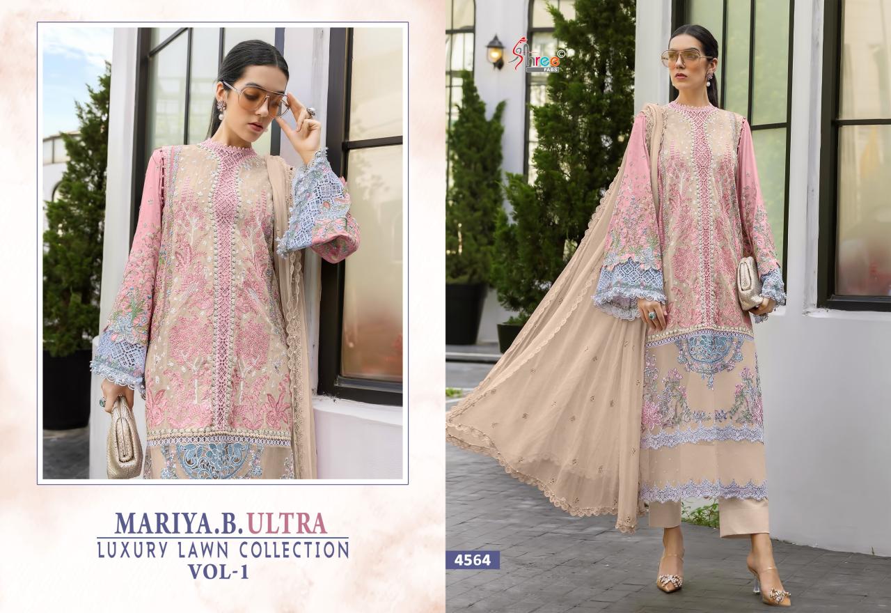 Shree Fabs Mariya B Ultra Luxury Lawn Collection Vol 1 catalog Chiffon Dupatta pakistani suits at wholesale price in delhi