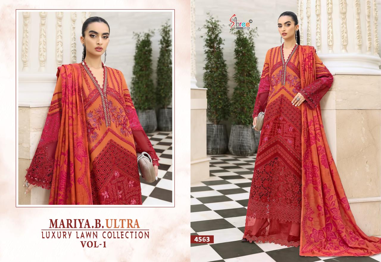 Shree Fabs Mariya B Ultra Luxury Lawn Collection Vol 1 catalog Cotton Dupatta pakistani suits importer wholesaler delhi