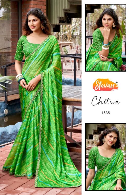 Stavan Chitra catalog chiffon sarees wholesale 
