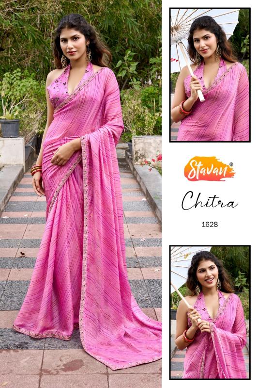 Stavan Chitra catalog chiffon sarees wholesale 