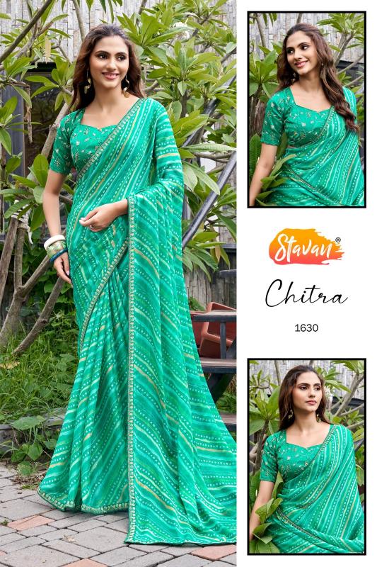 Stavan Chitra catalog chiffon sarees wholesale 