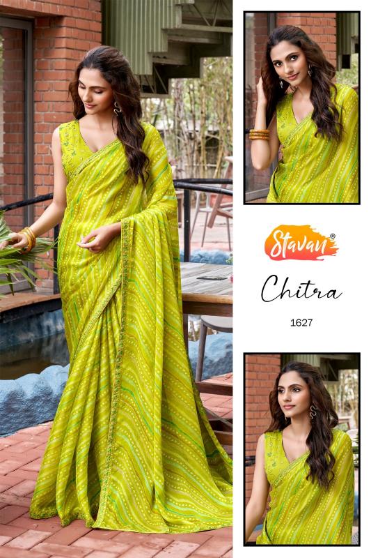 Stavan Chitra catalog chiffon sarees wholesale 