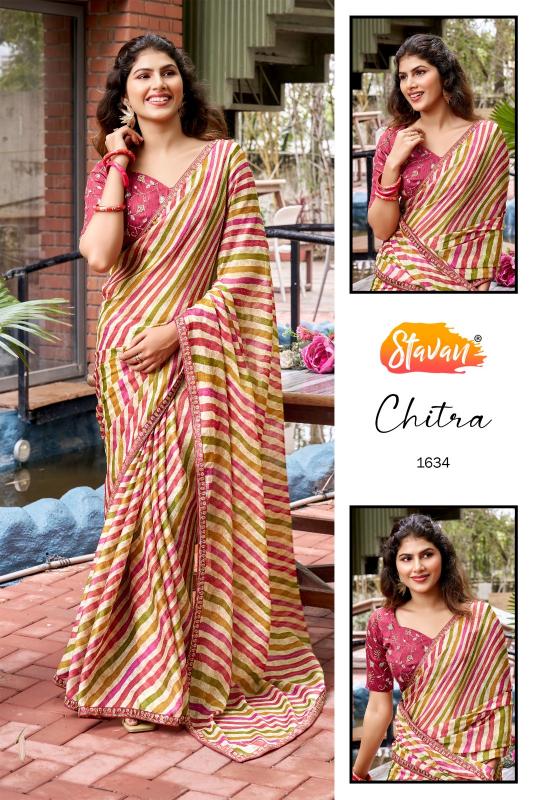 Stavan Chitra catalog chiffon sarees wholesale 