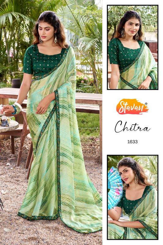 Stavan Chitra catalog chiffon sarees wholesale 
