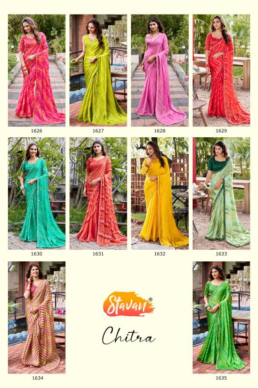 Stavan Chitra catalog chiffon sarees wholesale 