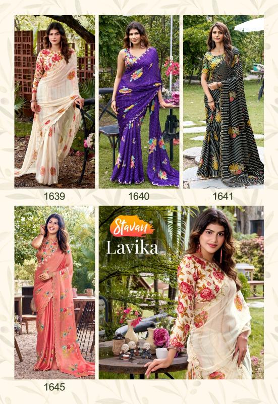 Stavan Lavika catalog pure chiffon saree wholesalers