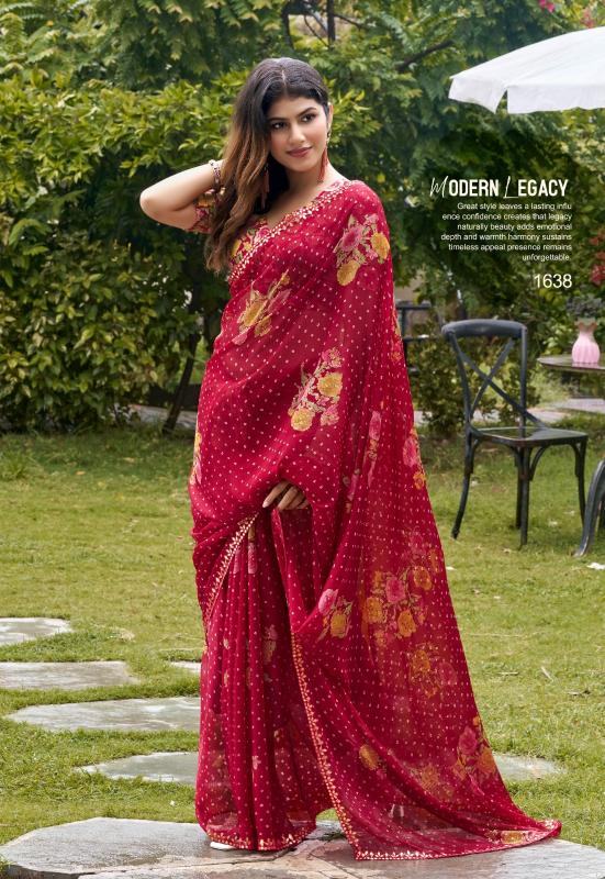 Stavan Lavika catalog pure chiffon saree wholesalers