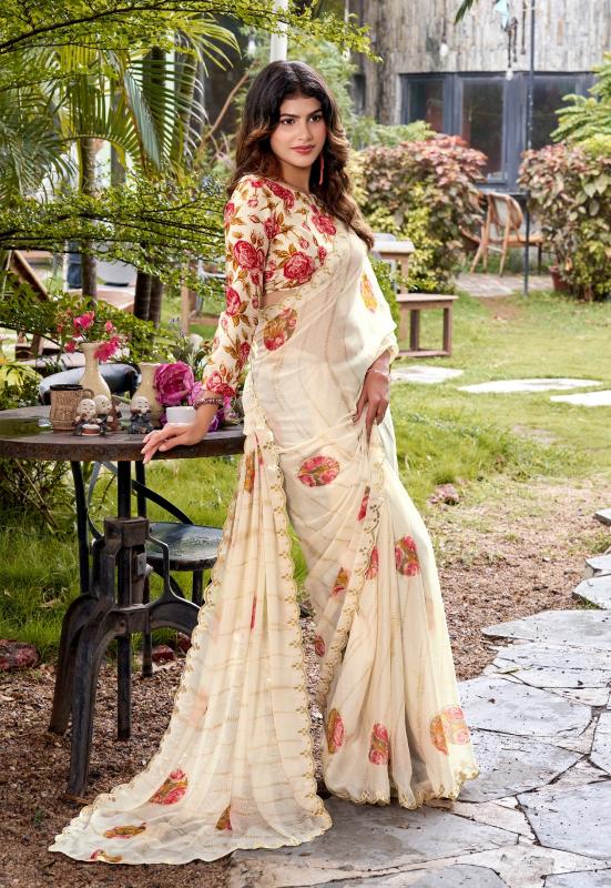 Stavan Lavika catalog pure chiffon saree wholesalers