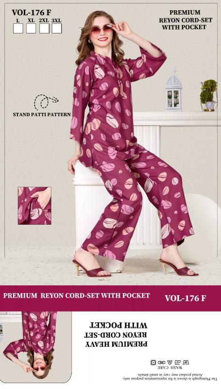 Summer Special VOL.Co-Ord Set JC- 176 F catalog night co ord set
