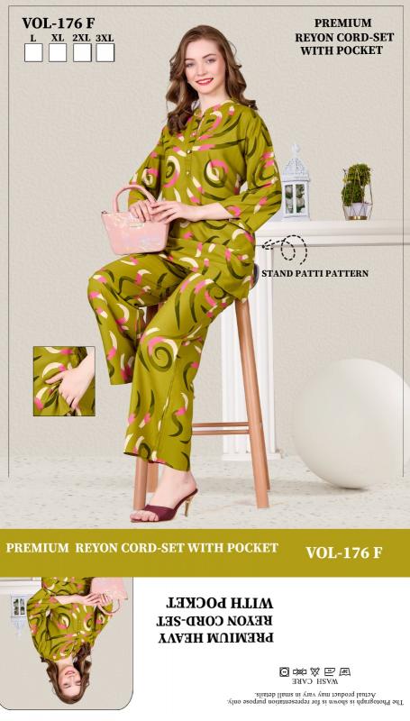 Summer Special VOL.Co-Ord Set JC- 176 F catalog night co ord set